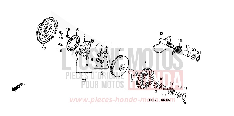 ANTRIEBSFLAECHE/ KICKSTARTERSPINDEL von CB1300 Super Bold'or ABS SPARKLING RED (R127) von 1998